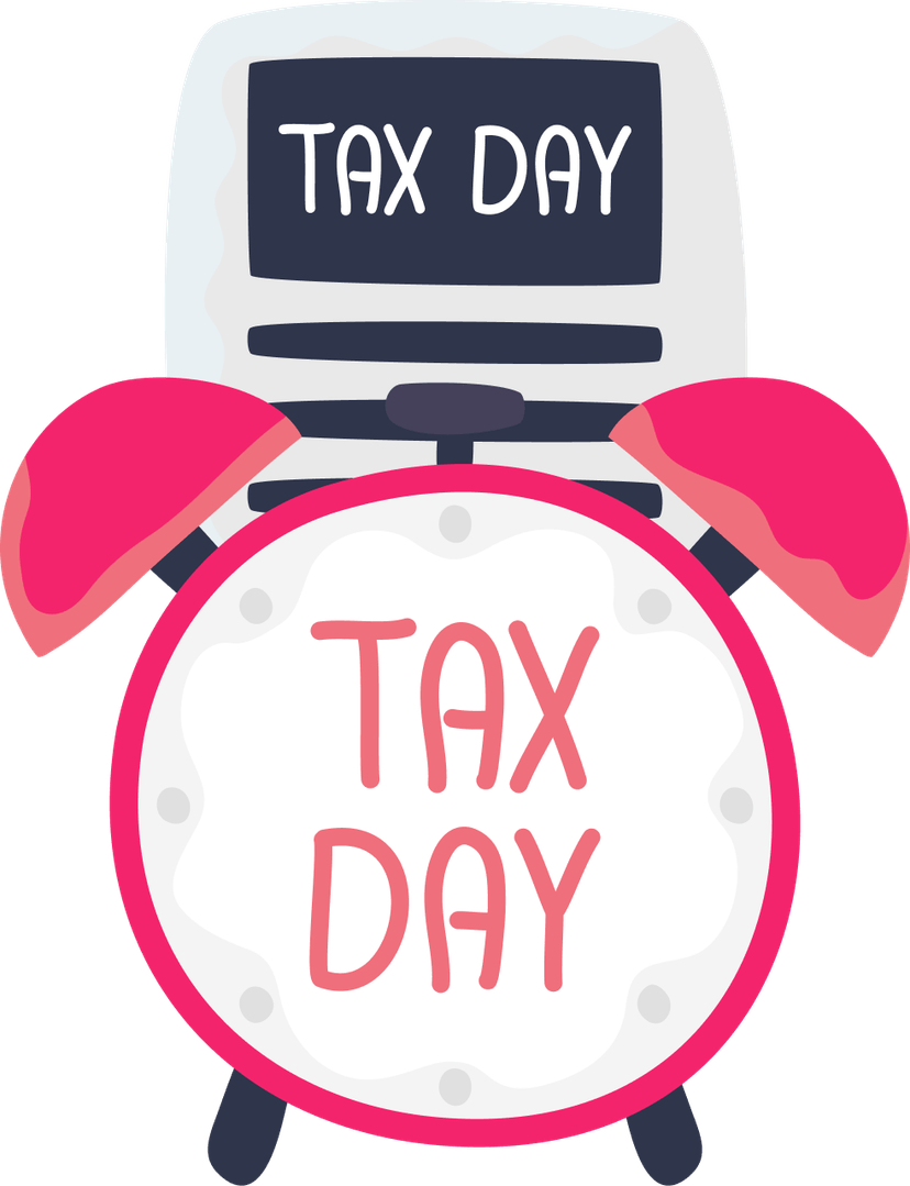 Tax Day Alarm Clock Illustration